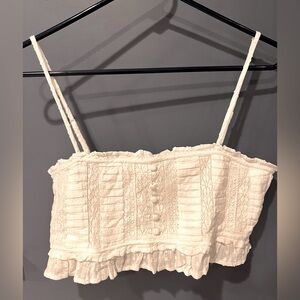 American Eagle white crop top large NWT